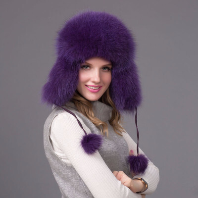 FURART hot warm autumn&winter female Fox fur bomber hat snow cap fur womens hat ladies leather ear caps
FURART hot warm autumn&winter female Fox fur bomber hat snow cap fur womens hat ladies leather ear caps