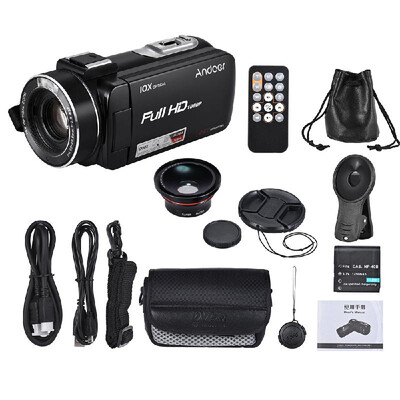 Andoer HDV-Z82 1080P Full HD 24MP Digital Video Camera Camcorder with 039X Wide Angle Macro Lens 3" LCD Touchscreen Remote Cont
Andoer HDV-Z82 1080P Full HD 24MP Digital Video Camera Camcorder with 039X Wide Angle Macro Lens 3" LCD Touchscreen Remote Cont