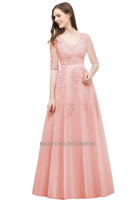 Babyonline 2018 Half Sleeves Dust Pink Lace Evening Dresses 2018 Backless Applique Long Party Dresses
Babyonline 2018 Half Sleeves Dust Pink Lace Evening Dresses 2018 Backless Applique Long Party Dresses