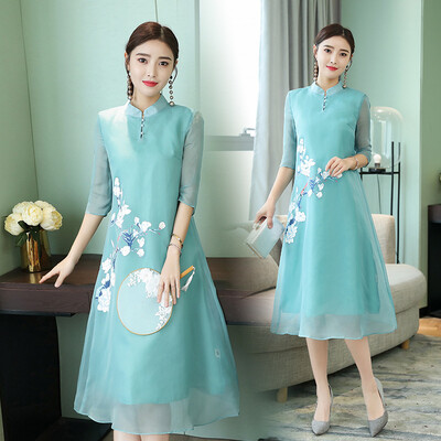 2018 Летние новые ретро этнического стиля Cheongsam Длинные печати платье Китайский стиль женщин
2018 Летние новые ретро этнического стиля Cheongsam Длинные печати платье Китайский стиль женщин