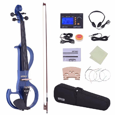 ammoon Full Size 44 Solid Wood Electric Silent Violin Fiddle Style-3 Ebony Fingerboard Pegs Chin Rest Tailpiece with Bow Hard Cas
ammoon Full Size 44 Solid Wood Electric Silent Violin Fiddle Style-3 Ebony Fingerboard Pegs Chin Rest Tailpiece with Bow Hard Cas