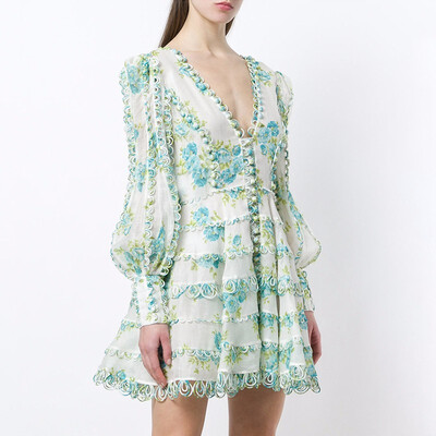 Printed A-Line Dresses Women Long Sleeve V Neck Sexy Mini Dress Female Fashion Elegant Clothes 2018 Summer Autumn
Printed A-Line Dresses Women Long Sleeve V Neck Sexy Mini Dress Female Fashion Elegant Clothes 2018 Summer Autumn