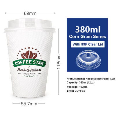 OTOR 240ml380ml Disposable Paper Cup with Cover for Hot Drink Milk Tea Coffee Thickend Corrugated Double-Paper Cup 100pcs
OTOR 240ml380ml Disposable Paper Cup with Cover for Hot Drink Milk Tea Coffee Thickend Corrugated Double-Paper Cup 100pcs