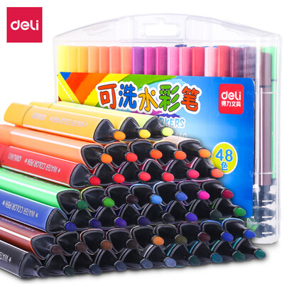 Deli deli 70660 washable 48 color watercolor pen thick triangle rod childrens painting pen 48 box
Deli deli 70660 washable 48 color watercolor pen thick triangle rod childrens painting pen 48 box