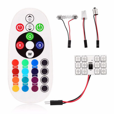 Colorful RGB remote control lights 12led interior lights T10 compartment reading lights board mood lights
Colorful RGB remote control lights 12led interior lights T10 compartment reading lights board mood lights