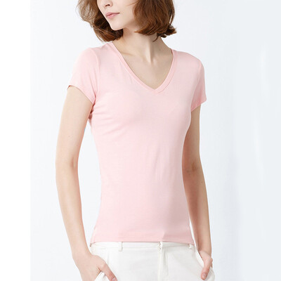 Canvaus Summer New Modal Slim Solid Simple V-neck Short-sleeved Basic Womens T Shirt
Canvaus Summer New Modal Slim Solid Simple V-neck Short-sleeved Basic Womens T Shirt