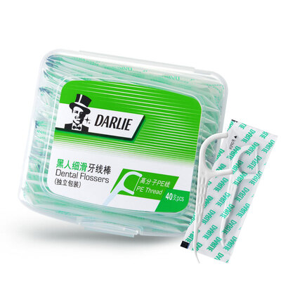 Black DARLIE fine-grain dental floss stick 40 sticks individual packaging polymer PE line fiber tough silky
Black DARLIE fine-grain dental floss stick 40 sticks individual packaging polymer PE line fiber tough silky