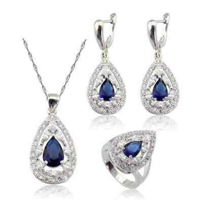 Water Drop Blue Stone Silver Plated Jewelry Sets for Women Choker Dangle Earrings Ring Five Colors Available Free Jewelry Box
Water Drop Blue Stone Silver Plated Jewelry Sets for Women Choker Dangle Earrings Ring Five Colors Available Free Jewelry Box