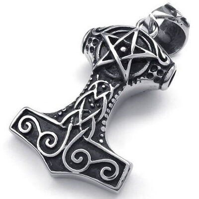 Hpolw New Fashion Design Stainless Steel Black Thors Hammer Pentagram Amulet Pendant Necklace18-26 inch Chain
Hpolw New Fashion Design Stainless Steel Black Thors Hammer Pentagram Amulet Pendant Necklace18-26 inch Chain