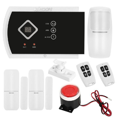 KKmoon 433MHz Wireless Autou dial GSM SMS Alarm Security System PIR Motion Sensor Door Sensor Wired Siren Kit Phone App
KKmoon 433MHz Wireless Autou dial GSM SMS Alarm Security System PIR Motion Sensor Door Sensor Wired Siren Kit Phone App