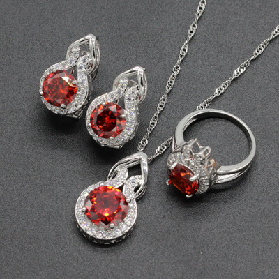 Beautiful Orange Stone Silver Plated Jewelry Sets for Women Six Colors Available Free Jewelry Box
Beautiful Orange Stone Silver Plated Jewelry Sets for Women Six Colors Available Free Jewelry Box