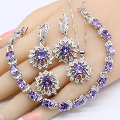 Purple Amethyst White Topaz 925 Silver Jewelry Sets For Women Necklace Pendant Earrings Rings Bracelets
Purple Amethyst White Topaz 925 Silver Jewelry Sets For Women Necklace Pendant Earrings Rings Bracelets