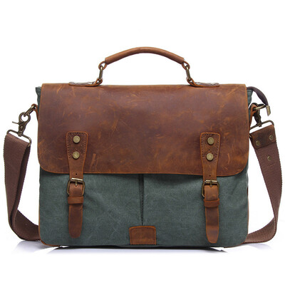 Vintage Canvas Handbags Men Shoulder Bag Crazy Horse Leather Crossbody Bag Mens Travel Bags Laptop Briefcase Bag Totes
Vintage Canvas Handbags Men Shoulder Bag Crazy Horse Leather Crossbody Bag Mens Travel Bags Laptop Briefcase Bag Totes