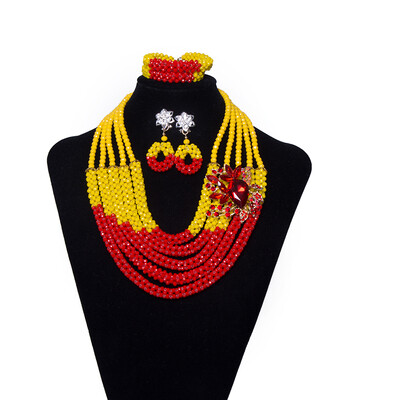 AMYNOVA 5 Rows Crystal Beads African Beaded Necklace Nigerian Wedding Beads Bridal Jewelry Women African Costume Jewelry Set
AMYNOVA 5 Rows Crystal Beads African Beaded Necklace Nigerian Wedding Beads Bridal Jewelry Women African Costume Jewelry Set