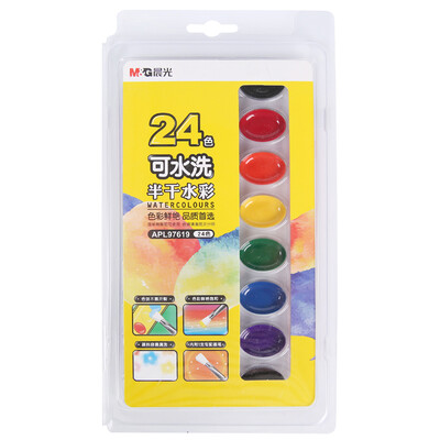 Morning light & G APL97619 Art special washable semi-dry watercolor painting solid pigment 24 color box gift pen
Morning light & G APL97619 Art special washable semi-dry watercolor painting solid pigment 24 color box gift pen