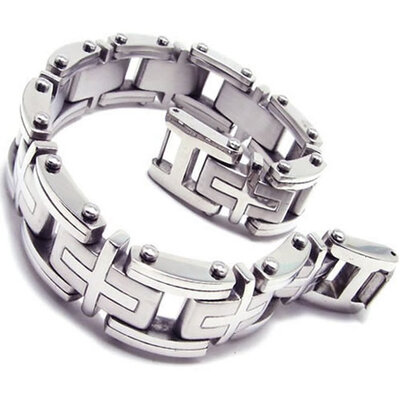 Hpolw Heavy Cross Investment Casting Stainless Steel Men's Biker silver Lobster Clasps Bracelet
Hpolw Heavy Cross Investment Casting Stainless Steel Men's Biker silver Lobster Clasps Bracelet