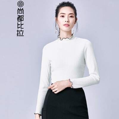 Sentubila wild lace half-high collar knit T-shirt female 2018 autumn new solid color base coat 174T0718336 white
Sentubila wild lace half-high collar knit T-shirt female 2018 autumn new solid color base coat 174T0718336 white