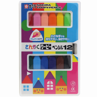 Cherry Sakura plastic crayon Coupy12 color suit color pencil thick branch triangular pen child painting green Japanese imports
Cherry Sakura plastic crayon Coupy12 color suit color pencil thick branch triangular pen child painting green Japanese imports