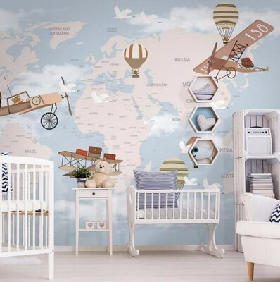 Cutom 3D wall paper mural or fresco on the wall wholesale world map&fly trip for kids room children room&nursery room
Cutom 3D wall paper mural or fresco on the wall wholesale world map&fly trip for kids room children room&nursery room