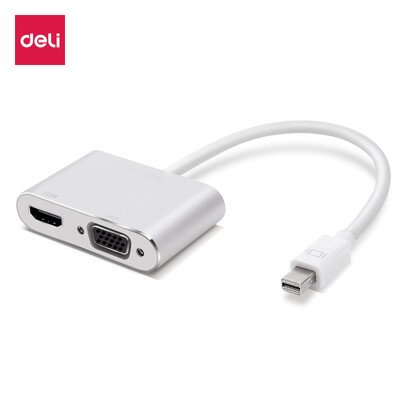 Deli Deli MiniDP to HDMI VGA two-in-one converter 4K HD adapter Surface Apple computer projector projector lightning dock white 83301
Deli Deli MiniDP to HDMI VGA two-in-one converter 4K HD adapter Surface Apple computer projector projector lightning dock white 83301