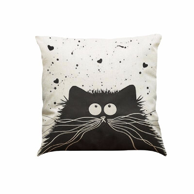 Cute Simple Fashionable White-and-Black Cat Cartoon Images Linen for Home Office Sofa Car Seat Decorative Square Grayish Linen Cus
Cute Simple Fashionable White-and-Black Cat Cartoon Images Linen for Home Office Sofa Car Seat Decorative Square Grayish Linen Cus
