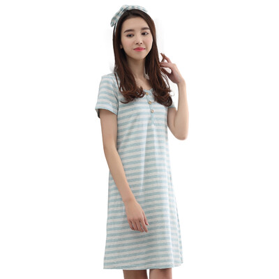 Top Guagua Sleepwear Female Summer Cotton Short Sleeve Home Skirt t80306 Blue Stripes 170
Top Guagua Sleepwear Female Summer Cotton Short Sleeve Home Skirt t80306 Blue Stripes 170