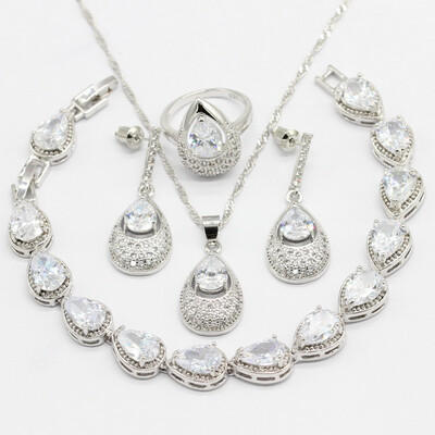 Sterling Silver 925 Jewelry Sets For Women White Semi-precious Necklace Pendant Bracelets Long Earrings Rings
Sterling Silver 925 Jewelry Sets For Women White Semi-precious Necklace Pendant Bracelets Long Earrings Rings