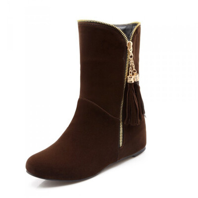 IDIFU Womens Stylish Fringes Round Toe Heighten Inside Low Heel Side Zipper Velvet Short Boots
IDIFU Womens Stylish Fringes Round Toe Heighten Inside Low Heel Side Zipper Velvet Short Boots