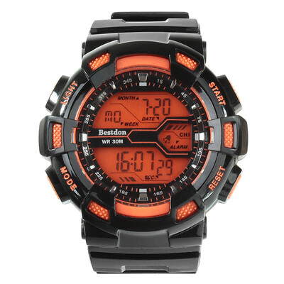 BESTDON BD5517G Men's Fashionable LED Backlight 30M Waterproof Electronic Sports Watch w/ Calendar(Black + Orange
BESTDON BD5517G Men's Fashionable LED Backlight 30M Waterproof Electronic Sports Watch w/ Calendar(Black + Orange
