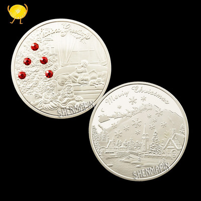 Christmas kids diamond commemorative coins Christmas snow scene gold plated silver coins holiday party gift coin collectibles
Christmas kids diamond commemorative coins Christmas snow scene gold plated silver coins holiday party gift coin collectibles