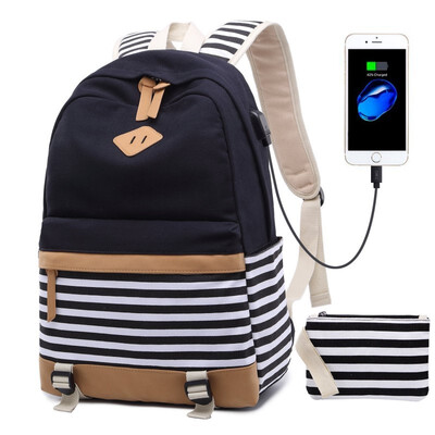 Marsoul School Backpack Girls School Bag Canvas Backpack Satchels Backpack Stripe Backpack with 156 inches USB Charging Port
Marsoul School Backpack Girls School Bag Canvas Backpack Satchels Backpack Stripe Backpack with 156 inches USB Charging Port