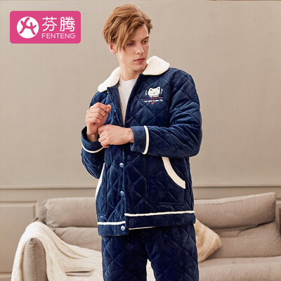 Fenton thickening plus velvet warm mens pajamas fun couple models 2018 autumn&winter new cartoon pattern lapel comfortable long-sleeved home service L98950083 Baolan
Fenton thickening plus velvet warm mens pajamas fun couple models 2018 autumn&winter new cartoon pattern lapel comfortable long-sleeved home service L98950083 Baolan