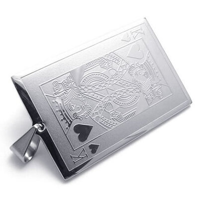 Hpolw New Fashion Vintage Classic Silver Stainless Steel the "K" King Poker Heart-Patterns of Pendant Mens Necklace 18-26 inch
Hpolw New Fashion Vintage Classic Silver Stainless Steel the "K" King Poker Heart-Patterns of Pendant Mens Necklace 18-26 inch