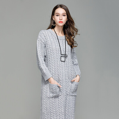 PREISEI Autumn Winter Casual Loose Warm Solid O-Neck Long Sleeve Thick Ankle-Length Sweater Dress Vestido Women
PREISEI Autumn Winter Casual Loose Warm Solid O-Neck Long Sleeve Thick Ankle-Length Sweater Dress Vestido Women