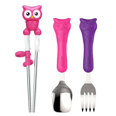 Korea Edison Owl Series Childrens Cutlery Set Baby Chopsticks Stainless Steel Fork Spoon Child Chopsticks Spoon Fork Three-Piece Set 3 Years Old Powder Purple
Korea Edison Owl Series Childrens Cutlery Set Baby Chopsticks Stainless Steel Fork Spoon Child Chopsticks Spoon Fork Three-Piece Set 3 Years Old Powder Purple