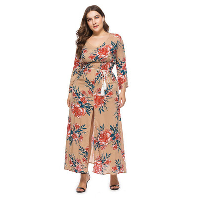 2018 Autumn New European Style Plus Size Print Long Bohemian V-Neck Seven-Point Sleeve Dress
2018 Autumn New European Style Plus Size Print Long Bohemian V-Neck Seven-Point Sleeve Dress