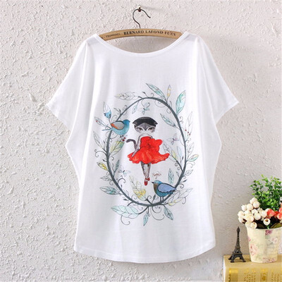 Vintage Spring Summer Digital Printing Girl Womens Loose Short Batwing Sleeve T-shirt
Vintage Spring Summer Digital Printing Girl Womens Loose Short Batwing Sleeve T-shirt