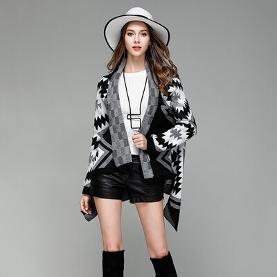 PREISEI Autumn Fashion Black Geometric Turn-down Collar Long Sleeve Streetwear Coat Sweater Women Cardigan Mjuer
PREISEI Autumn Fashion Black Geometric Turn-down Collar Long Sleeve Streetwear Coat Sweater Women Cardigan Mjuer