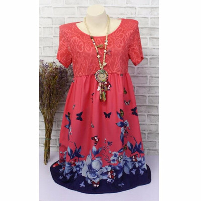 New Fashion Women Lace Patchwork Short Sleeve Floral Print Dress Vintage Plus Size Midi Dress
New Fashion Women Lace Patchwork Short Sleeve Floral Print Dress Vintage Plus Size Midi Dress