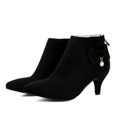 IDIFU Womens Elegant Faux Suede Bowknot Pointed Toe Bridal Booties Back Zipper Kitten Heel Ankle Boots Shoes
IDIFU Womens Elegant Faux Suede Bowknot Pointed Toe Bridal Booties Back Zipper Kitten Heel Ankle Boots Shoes