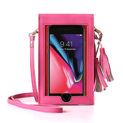 Cell Phone Purse PU Leather Cross body Bag Touch Screen Phone Wallet Bags Fits Phones 62 Inch&Below