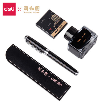 Deli Deli Summer Palace pen hardcover gift gift set business pen F tip ink pen holder ink bag 33880
Deli Deli Summer Palace pen hardcover gift gift set business pen F tip ink pen holder ink bag 33880