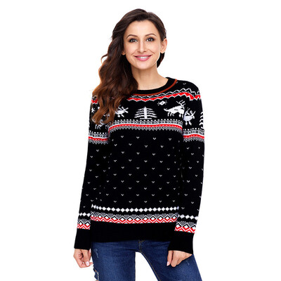 PREISEI Autumn Winter Sweet Casual Reindeer Print Christmas Sweater Women O-Neck Long Sleeve Knitted Pullover PR27790
PREISEI Autumn Winter Sweet Casual Reindeer Print Christmas Sweater Women O-Neck Long Sleeve Knitted Pullover PR27790