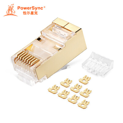 Baoer Xingke seven gold-plated shielded crystal head RJ45 two high six low three fork 50u two-piece 20 into PowerSync APTG20TB
Baoer Xingke seven gold-plated shielded crystal head RJ45 two high six low three fork 50u two-piece 20 into PowerSync APTG20TB