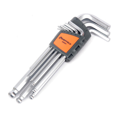 Steel Shield (SHEFFIELD) S050007 9pcs Set Hex Key Wrench Set Metric Staircase Head 6 Square S2 Material Rugged
Steel Shield (SHEFFIELD) S050007 9pcs Set Hex Key Wrench Set Metric Staircase Head 6 Square S2 Material Rugged