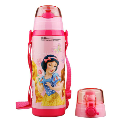 

Disney DISNEY детская чашка ребенка мультфильм ремешок с соломенной изоляцией горшок двойная крышка дополнительно 450ML Принцесса порошок