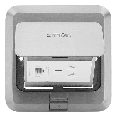 Simon SIMON ground plug-in floor socket pop-up phone plus three-hole metal silver TD120F2H
Simon SIMON ground plug-in floor socket pop-up phone plus three-hole metal silver TD120F2H
