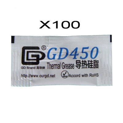 GD Brand 100 Pieces GD450 Thermal Paste Grease Silicone Heat Sink Compound Golden Net Weight 05 Gram For CPU Cooler Mini Bag MB05
GD Brand 100 Pieces GD450 Thermal Paste Grease Silicone Heat Sink Compound Golden Net Weight 05 Gram For CPU Cooler Mini Bag MB05