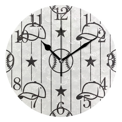 Wall Clock Baseball And Hat Round Wall Clock Arabic Numerals Design
Wall Clock Baseball And Hat Round Wall Clock Arabic Numerals Design