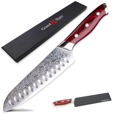 Grandsharp 7 Inch Santoku Chef Knife Damascus Steel 67 Layers VG10 Japanese Stainless Steel Kitchen Knife with Gift Box
Grandsharp 7 Inch Santoku Chef Knife Damascus Steel 67 Layers VG10 Japanese Stainless Steel Kitchen Knife with Gift Box